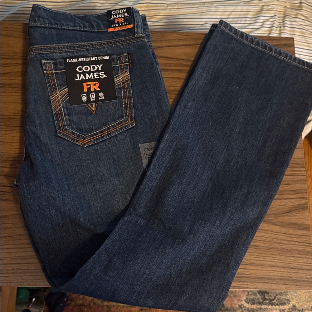 Cody James FR Men's Slim Boot Blue Work Jeans